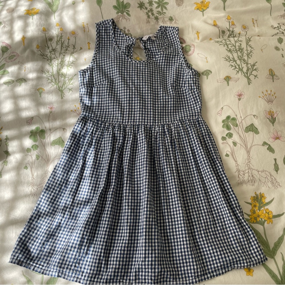 Vintage Blue & White Gingham Mini Dress